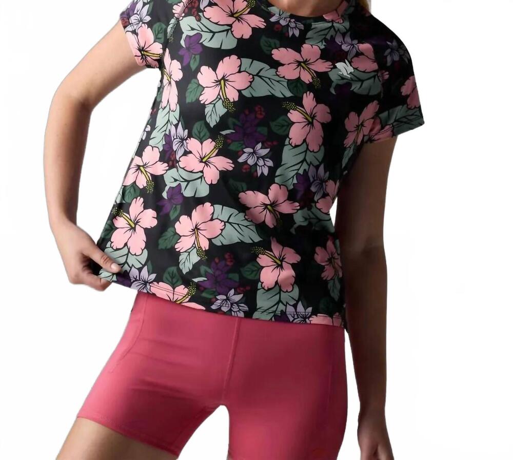 NEW RABBIT ez short sleeve tee in hibiscus floral